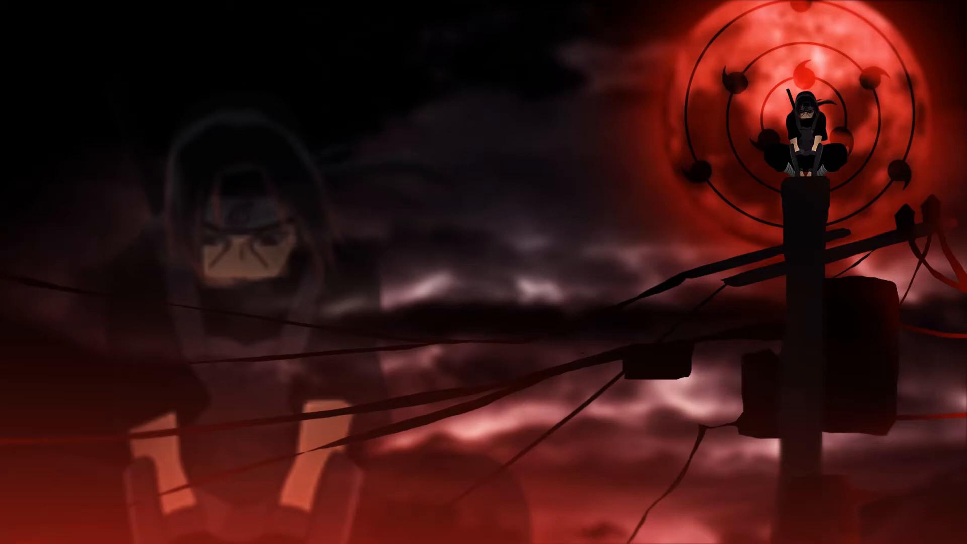 Itachi Sitting On Pole Live Wallpaper