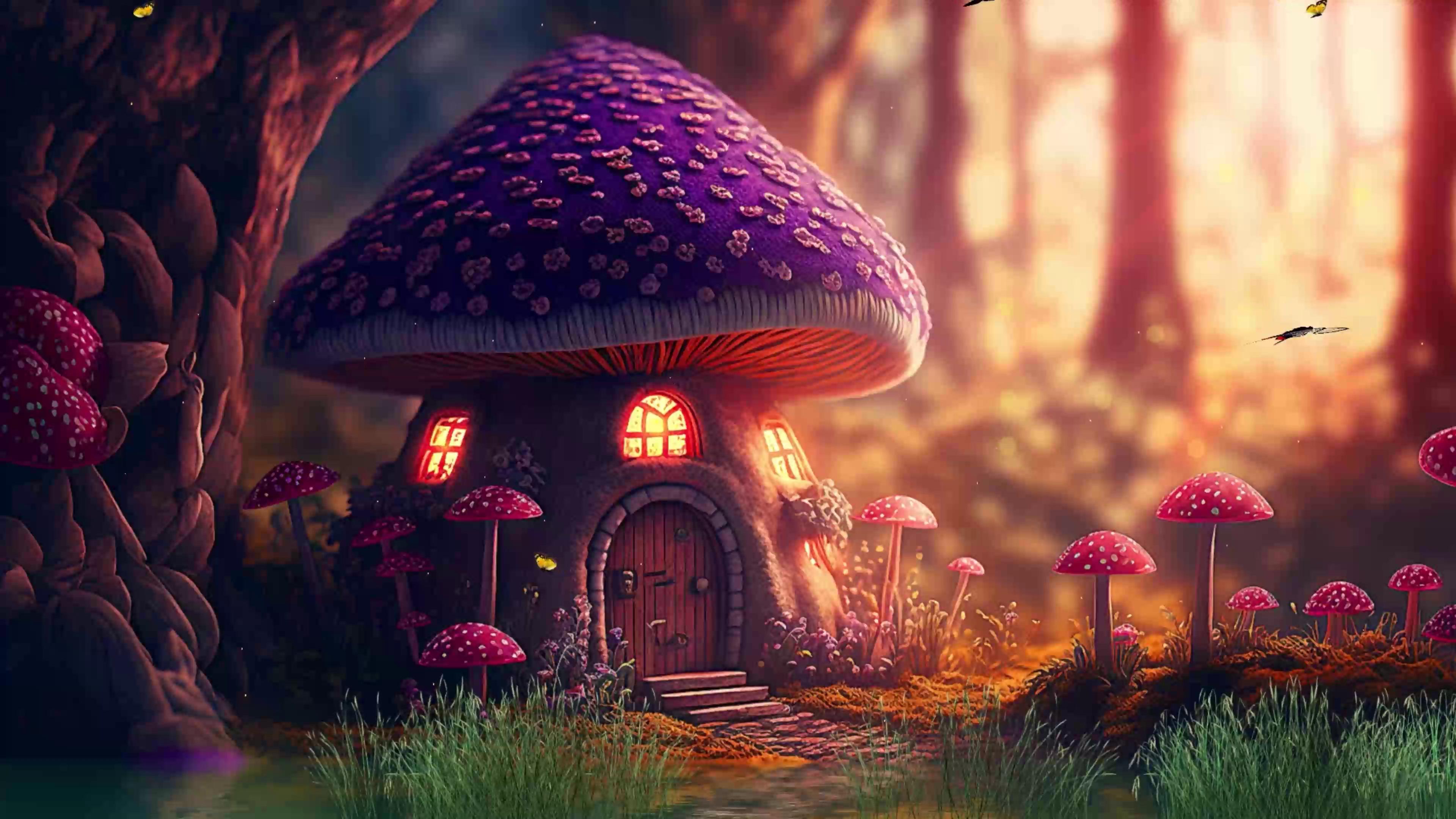 Fairy Mushroom House Mobile Live Wallpaper