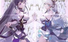 anime girls holding hands