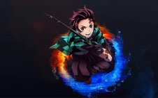 Tanjiro Kamado with katana in Circle (Demon Slayer)