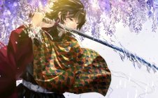 Giyu Tomioka with katana (Kimetsu no Yaiba)