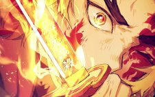 Rengoku Kyojuro with piercing look