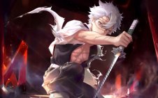 Sanemi Shinazugawa with katana