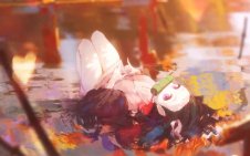 Silent and Strong Nezuko Kamado Lying On The Lake