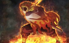 Rengoku in Fire (Demon Slayer)