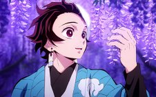 Tanjiro in a a wisteria forest (Demon Slayer)