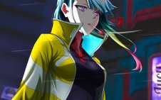 Lucy smoking a cigarette (Cyberpunk Edgerunners)