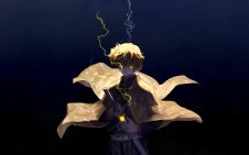 Zenitsu with lightning behind