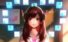 Dva with Heart from Cubes  behind