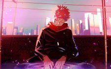 Ryomen Sukuna surrounded blossom