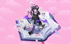 Anime girl and Kuromi