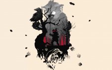 Bloodhound in forest