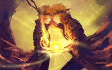 Minato and Naruto with yellow flash