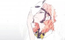 Sabito wearing a kitsune mask