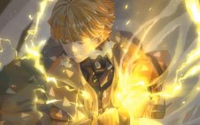 Zenitsu Sleeping Amidst Chaos