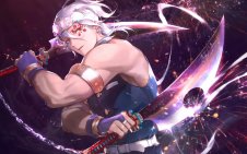 Tengen Uzui holding two gigantic cleavers