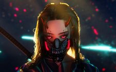 Cyberpank Oni Mask