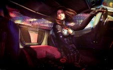 Girl Driving (CYBERPUNK 2077)