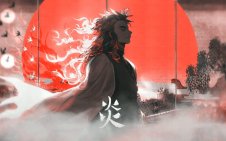 Rengoku with his fiery red hair