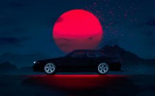 Nissan R32 under the Red Moon