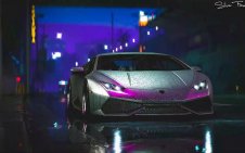 Lamborghini Aventador on the Night Streets