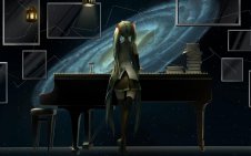 Miku standing near piano