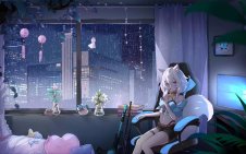 anime girl with animal ears