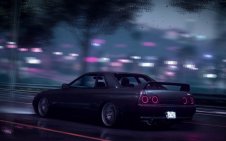 NISSAN SKYLINER 34 GTR at night
