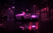 TOYOTA SUPRA  at neon night