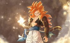 Standing Gogeta In Front Of A Comet