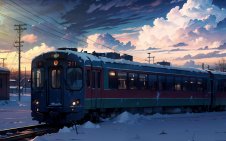 train in winter