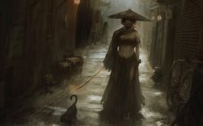 Samurai Girl in the Rain