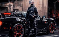 elf girl near the car