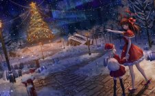 anime girls on christmas