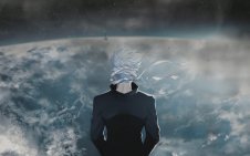 Vampire Satoru Gojo in mask At Night(Jujutsu Kaisen)