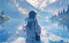 Anime Girl near lake