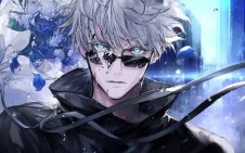 Gojo with broken glasses