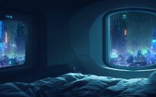 Cozy bedroom at night