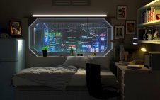 Cyberpunk bedroom
