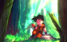 Kid Gohan in forest
