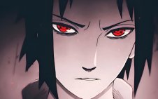 Sasuke with sharingan eyes