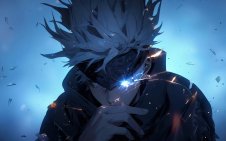 Satoru blue glowing eye