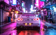 Nissan GTR R34 on Neon Street