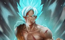 vegeta vibrant blue hair