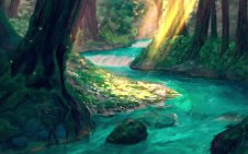 blue fantasy river