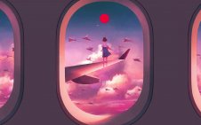 Airplane Window View