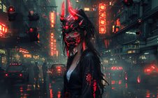 oni mask girl