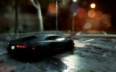 Black Lamborgini under the rain (NFS)