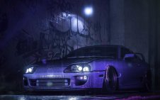 Toyota under the rain