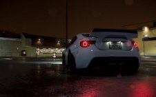 White Toyota GT86 under the rain